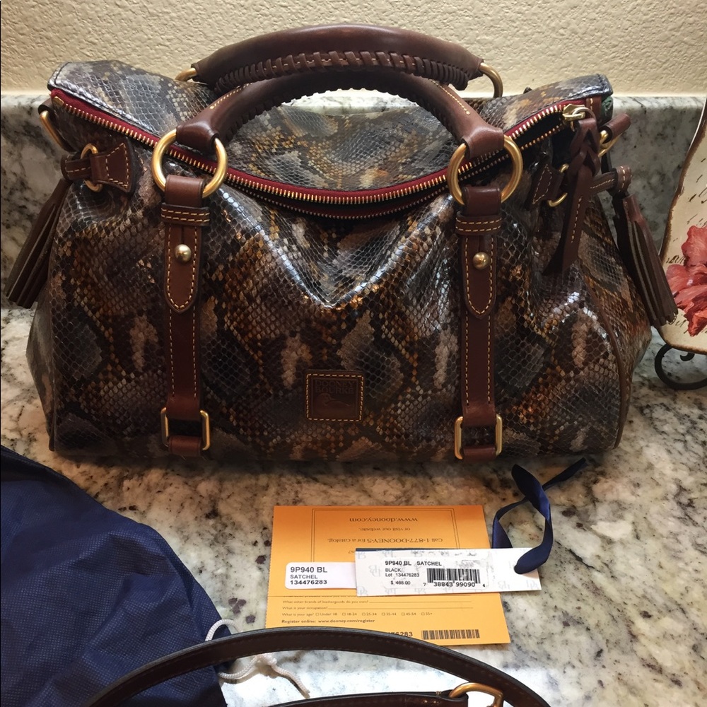 Dooney & Bourke Med "Python" Satchel - Black
